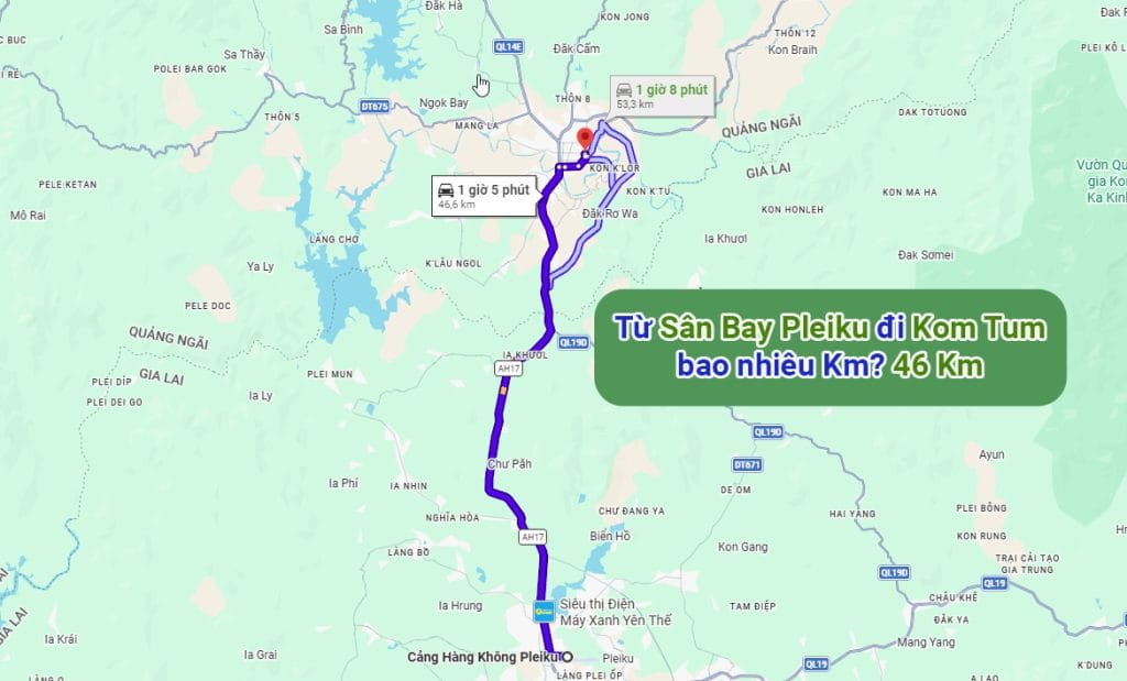 Xe điện VinFast của Taxi Gào trên tuyến Pleiku đi Kon Tum